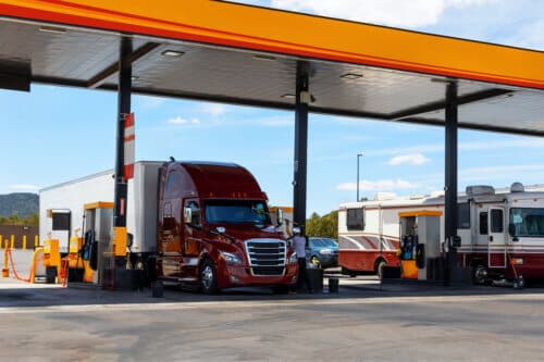 Truck at the gas station