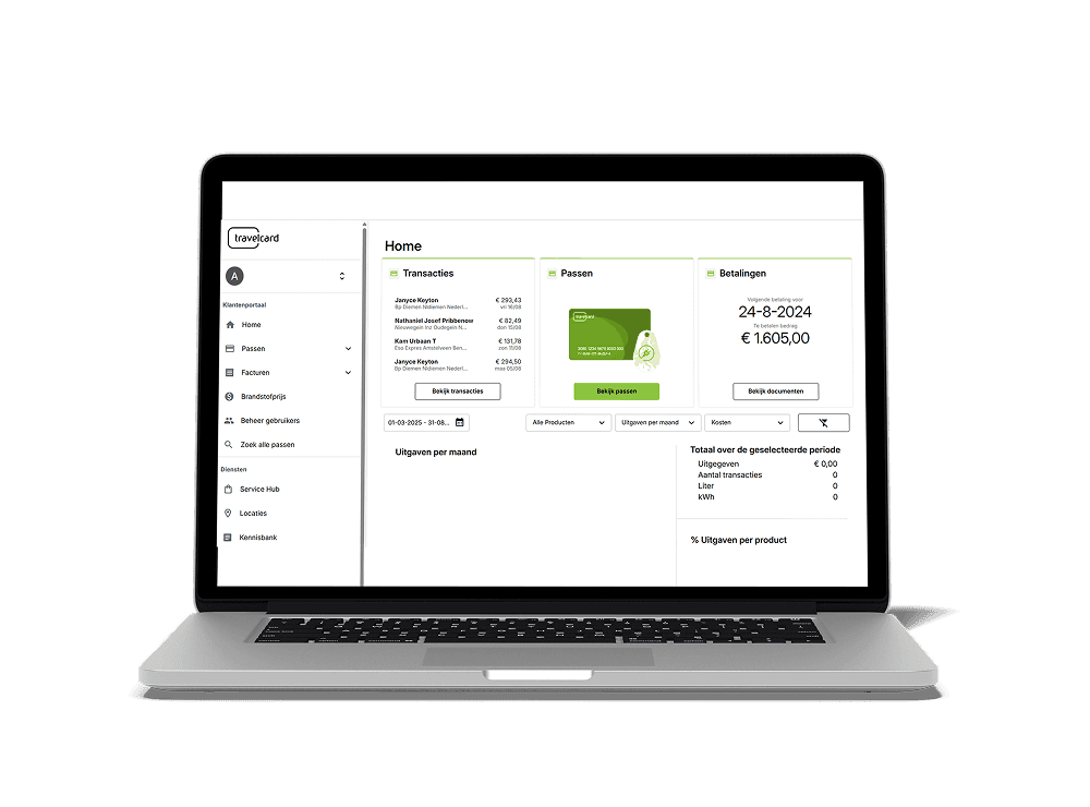 A screenshot on a laptop of the Travelcard UCX customer portal